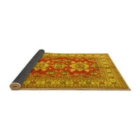 Ahgly Company Indoor Square Geometric Yellow Traditional Area Rugs, 8 'квадрат