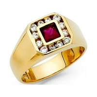 Jewels 14K жълто злато кубик циркония CZ Мъжки мода годишнина с пръстен 5