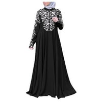 Рокля за жени, женската лятна ежедневна модна отпечатана с теглене с v-образно деколте рокля с къс ръкав черно s