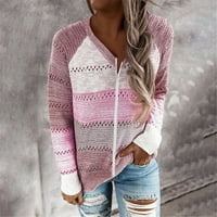 NJSHNMN Дамски пуловерни жилетки Дълги жилетки пуловери за жени плюс размер, горещо розово, xxxl