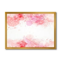 Дизайнарт 'абстрактни пръски от розови цветя' модерна рамка Арт Принт
