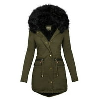 Riforla Fashion Solid Women Небрежни по -дебели зимно тънко палто палто женски якета палта армия зелено xl