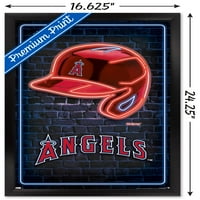 Лос Анджелис Ангели - Плакат за стена на неонова шлем, 14.725 22.375 рамки