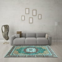 Ahgly Company вътрешен правоъгълник персийски светлосини традиционни килими, 2 '5'