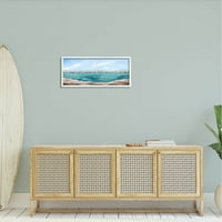 Ступел индустрии панорамен скалист океан изглед далечен град Живопис бяла рамка изкуство печат стена изкуство, дизайн от Грейс