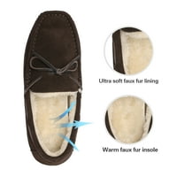 Чифтове мъжки хамове Moccasin Indoor Outdoor Fuzzy Furry Loafers Suede Leather Топли удобни обувки