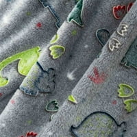 Jeashchat Dinosaur светещо одеяло, блясък в тъмното светещо одеяло за динозавър, меко топло плюшено одеяло фланелно климатично покритие на покритие за детски нощен лек про?