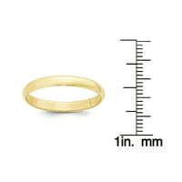 Първично злато карат жълто злато половин кръгла лента размер 10.5