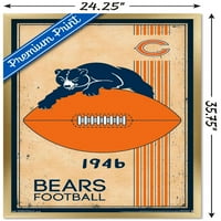 Чикагските мечки - ретро лого стенен плакат, 22.375 34
