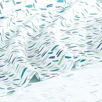 Утика Пейнтърли Пънк рециклиран лист от микрофибър, бял и зелен, Двоен