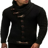 Noilla Men Pullover Single Breated Jumper върхове Дълги ръкави пуловер Мъжки ежедневни плетени пулове