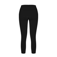 Просвета разкъсана женска тънка монтаж на твърд цвят перфориран панталони с молив гамаши ежедневни панталони черни 5xl