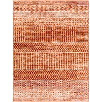 Tevazu изгорен оранжев 6'7 9 'Традиционно килимче за правоъгълник