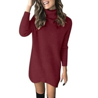 Топчета с дълъг ръкав женски плъзгащ се пуловер с пуловер с гъсти пуловер