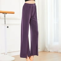 Облечете панталони за жени ежедневни разцепени лилави размери l