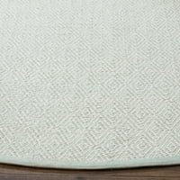 Montauk Terrence Geometric Diamond памучен килим, светлосиньо от слонова кост, 4 '4' кръг