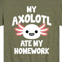 Незабавно съобщение - Моят Axolotl изяде домашното ми - малко дете и младежки графична тениска с къс ръкав
