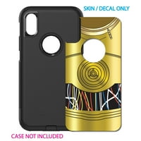 DistrentInk Custom Skin Decal, съвместим с Otterbo Commuter за iPhone XR - C3PO, вдъхновено от злато с проводници