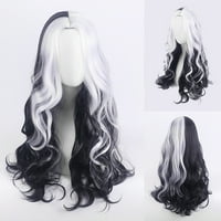 Уникални изгодни перуки за човешка коса за жени дама 26 черна бяла къдрава перука с перука капачка