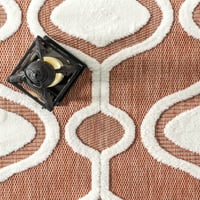 нулум Лила геометрични Райета вътрешен открит килим, 5' 8', тухла
