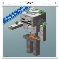 Minecraft - Стенна плакат на скелет Tundra с дървена магнитна рамка, 22.375 34