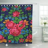 Цветна шивашка бродирана шарка с големи рози и цветя плетене на една кука wenge завеса за душ