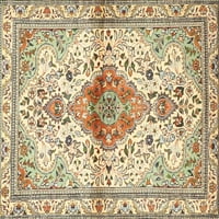 Ahgly Company Machine Wareable Indoor Rectangle Traditional Khaki Gold Area Rugs, 2 '5'