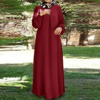 Коаезе рокли за жени жени бохемска полка точка рокля за печат дълги ръкави молитвени дрехи