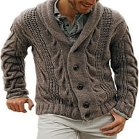Glonme Men Sweater Cardigan Небрежен свободен бутон надолу кабелно плетено палто Зимно връхни дрехи
