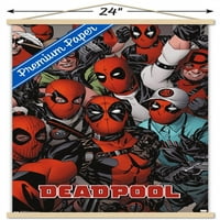 Marvel Comics - Deadpool - Faces Wall Poster с дървена магнитна рамка, 22.375 34