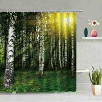 Зелена гора пейзаж душ завеси дървета растения водопад творчески любовен пейзаж вана декор екран миещи се завеси за баня