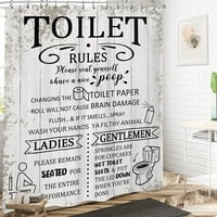 Aoselan забавни тоалетни правила за душ завеса 72 × 72 селски дървени знаци за баня мотивационни вдъхновяващи цитати полиестероустична