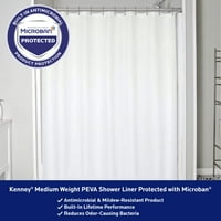 Kenney® Microban® Защитена средно тегло PEVA душ облицовка, 70 W 72 H, бяло