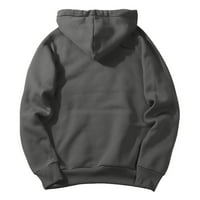 Qcmgmg суичъри за теглене за млади мъже свободни джобове с дълъг ръкав пуловер суичър за качулка мъже сиви, до размер 3xl