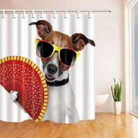Сладки кучета кучета с вентилатор полиестер плат за баня душ завеса