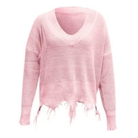Дамски пуловери пуловери подрязани пуловери за жени, облечени розови s