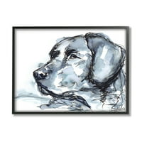 Ступел индустрии монохромно мастило куче портрет Абстрактен акварел подробно Живопис черна рамка изкуство печат стена изкуство, дизайн от Кендра Шеденхелм