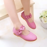Yinguo Dance Flower Shoes Student Soft Solid Children Baby Princess Girls Single Kid Baby Shoes Розово 30