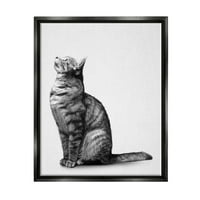 Ступел индустрии човек котка седи спокойно подробни случайни портрет графично изкуство струя черно плаваща рамка платно печат стена изкуство, дизайн от Зивей ли