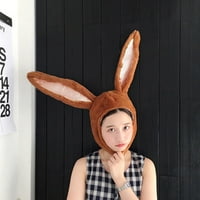 Alueeu Plush Fun Bunny Ear S Hood Women Costume Hats Топли меки и готини мъжки шапки