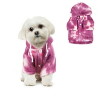 Bear Dog Hoodie, куче Зимно топло палто с каишка дупка, вратовръзка с багрило за котки малки средни кучета лилаво m