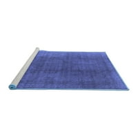 Ahgly Company Machine Pashable Indoor Round Oriental Blue Industrial Area Cugs, 6 'кръг