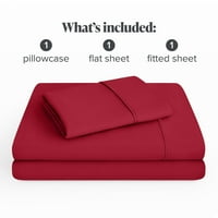 Горен домашен ултра мек лист - Premium Collection - Deep Pockets - 3 части - Twin XL, Red