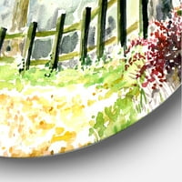 Дизайнарт' Есенна провинция Следобедният пейзаж ' традиционен кръг метал Арт - диск от 29