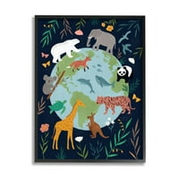 Ступел индустрии джунглата животни и земята природа цветен дизайн граница от Нина седем, 24 30