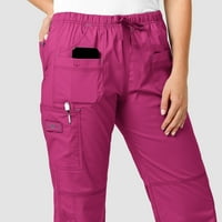 Намигвайте Wonderfle женската вяра с много джобни скраб панталон, горещо розово, редовно