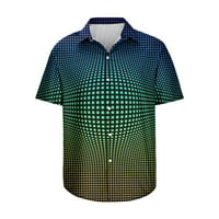 Daqian мъжки поло ризи Clearance Мъжката геометрична риза 3D не позициониране редовно отпечатани къси ръкави риза за мода за ежедневна
