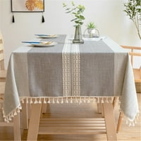 Зашиване на пискюла правоъгълна покривка с тежка тежест памучен спален капак за маса за трапезария кухня домашна декорация на