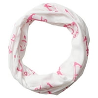 Гъделичкани розови котви на бял безкраен шал, розово