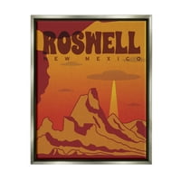 Ступел индустрии Розуел Ню Мексико пустинята НЛО пътуване и места Живопис сива плаваща рамка изкуство печат стена изкуство